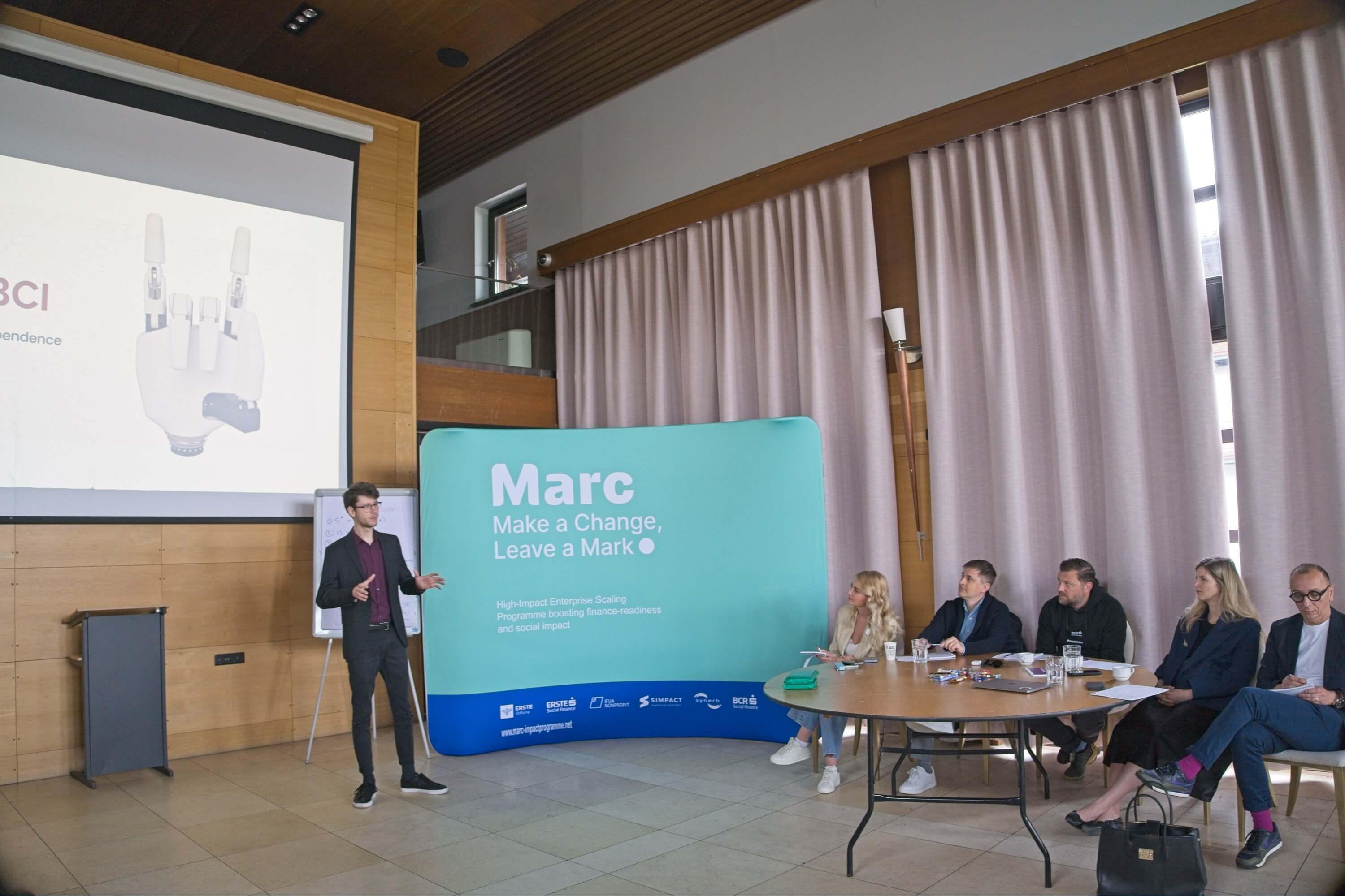 Origin BCI pitching at Growth Camp, organised by Marc Impact Network